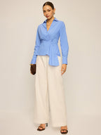 Striped Asymmetric Long Sleeve Shirt