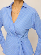 Striped Asymmetric Long Sleeve Shirt