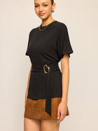 Belted Short-Sleeve Top