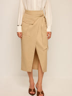 Pocket Wrap Midi Skirt