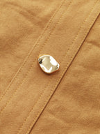 Metal Button Belted Mini Skirt with Decor Pocket