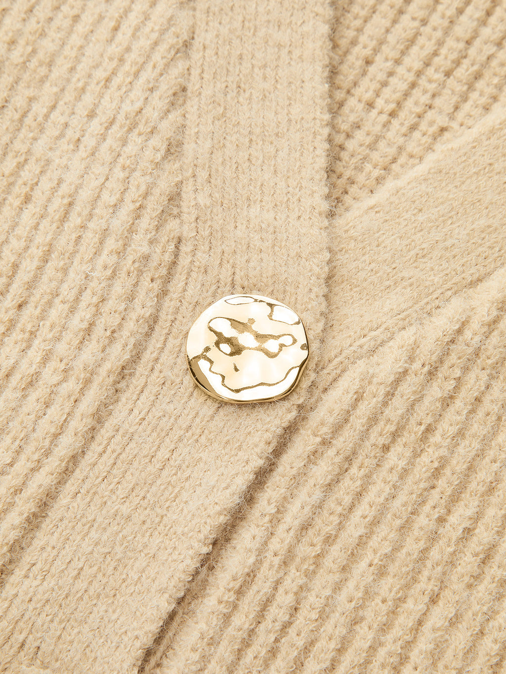 V-Neck Button Ribbed Cardigan