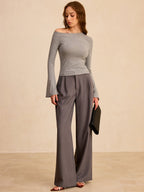 Off-Shoulder Bell-Sleeve Blouse