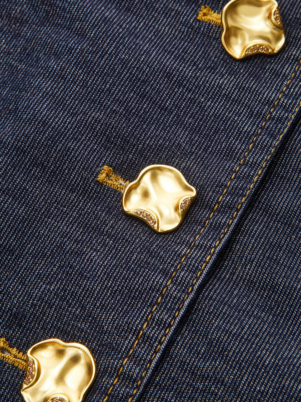 Metal Button-Front Mini Skirt