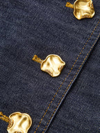 Metal Button-Front Mini Skirt