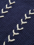 Zip Collared Knit Vest with Stitch Detailing