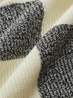 Checkered Wool Blend Polo Knit Top
