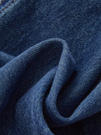 Denim Drawstring Waist Wide-Leg Pants