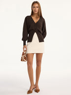 Split Hem V-Neck Cardigan