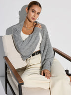Wool Blend Oversized Batwing Sleeve Cardigan