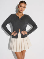Mid-Waist Pleated Mini Skirt