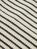 Slit Hem Off-Shoulder Striped Sweater