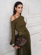 One-Shoulder Long Sleeve Blouse