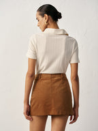 Corduroy Mid-Waist Mini Skirt