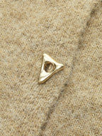 Triangle Button Wool Blend Cardigan