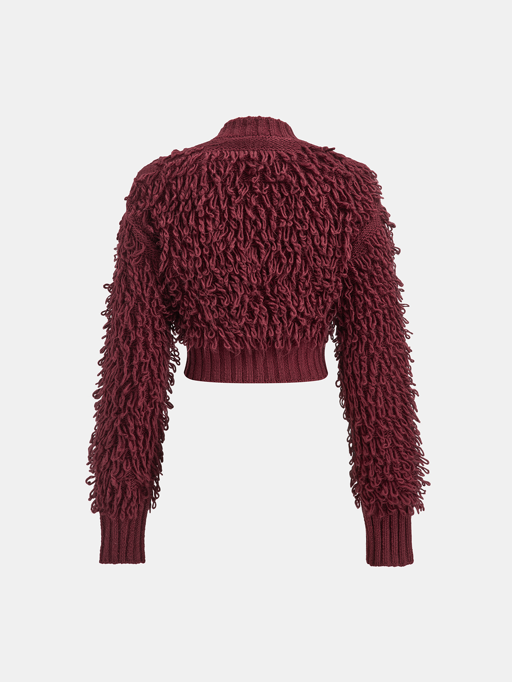 Textured Fringe Buttoned Knit Top
