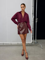 Semi-Sheer Chiffon Button Shirt