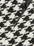 Houndstooth Tweed Slit Front Maxi Skirt