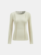 Seam Detail Crew Neck Long Sleeve T-Shirt