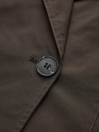 Double-Button Cropped Trench Coat