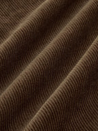 Corduroy Mid-Waist Curved-Leg Pants