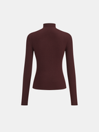 Seam Detail Mock Neck Long-Sleeve T-Shirt