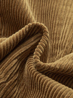 Corduroy Wide-Shoulder Fitted Blazer