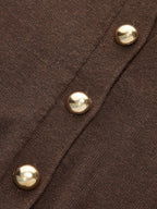 Metal Button Knit Cardigan