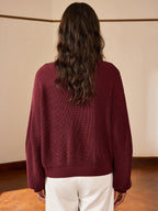 Metal Button-Front Knit Top