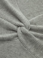Twist Front Long Sleeve Cropped Knit Top