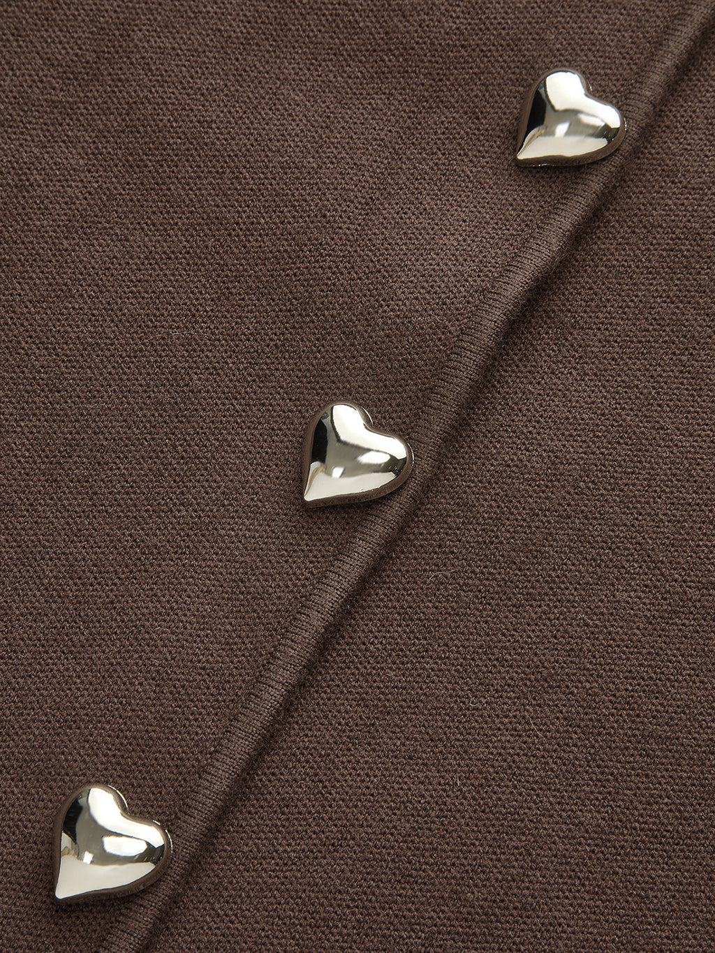 Leg-Of-Mutton Sleeve Heart-Button Wool Blend Cardigan