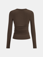 Belt-Decor Asymmetric Long Sleeve T-Shirt