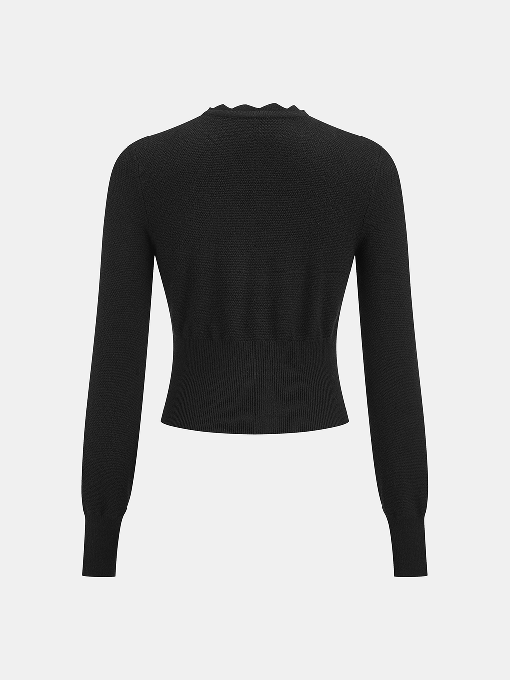 Tie Neck Button Fitted Cardigan