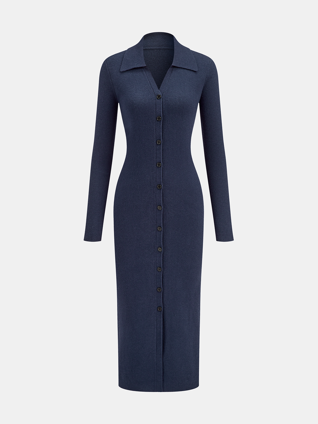 Collared Button Front Longline Knit Cardigan