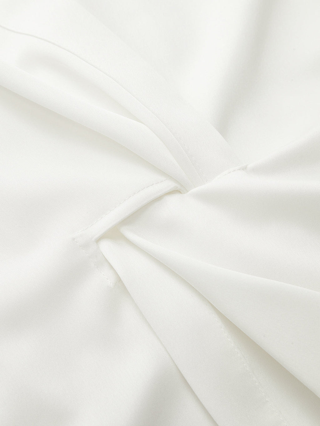 Stand Collar Belted Ruffled Shirt