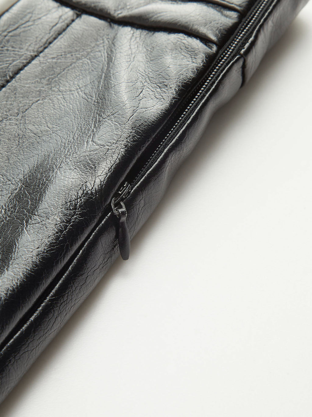 Contrast Pleated Faux Leather Mini Skirt