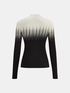 Geometric Pattern High Neck Sweater