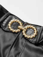 Belted Faux Leather Shorts