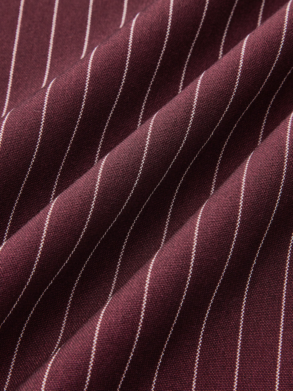 Asymmetric Waistband Pinstripe Wide-Leg Pants