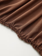 Ruched Off-shoulder Top with Metal Decor