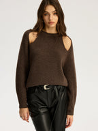 Cut-out Ribbed Knit Sweater