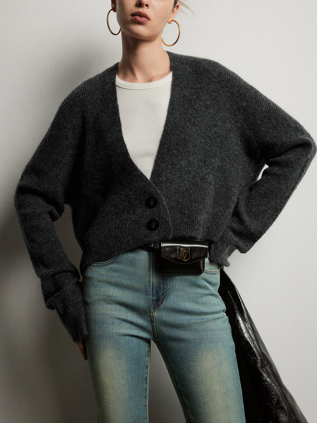 Buttoned Slouchy Cardigan