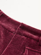 Velvet Pocket Straight-Leg Pants