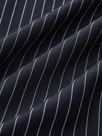Flared Sleeve Pinstripe Wrap Blouse