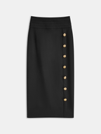 Metal Decor Midi Pencil Skirt