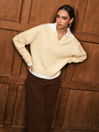 2 in 1 Polo Collar Layered Sweater