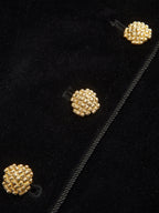 Velvet Stand Collar Blazer