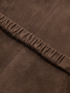 Belted Suede Effect Button-Front Vest