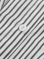 Cinched Waist Peplum Button-Front Striped Shirt