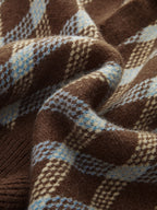 Argyle Patterned Collared Knit Sweater
